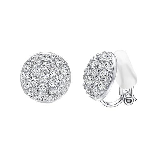 Vogem Ohrclips Damen Ohne Ohrlöcher für Damen Frauen Mädchen Silber Clips Ohrringe Runden Modeschmuck von vogem