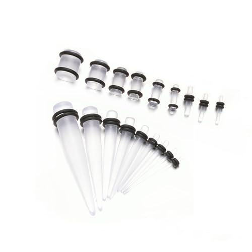 vogem 18 Stück Ohr Dehnstäbe Set 1-10mm/14G-00G Ohr Gauges Expander Set Acryl Tapers und Plugs Body Piercing Schmuck Set für Frauen und Männer (Fluoreszierend) von vogem
