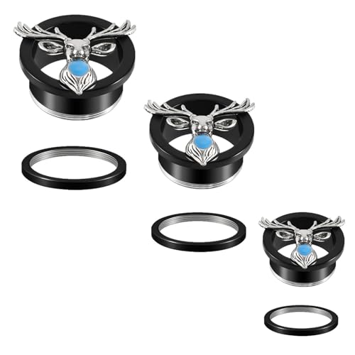 vogem Schwarzer Edelstahl Tier Tunnel Ohrstöpsel Expander für Damen Herren, Hypoallergen Helix Körperpiercing Ohrringe(8mm) von vogem