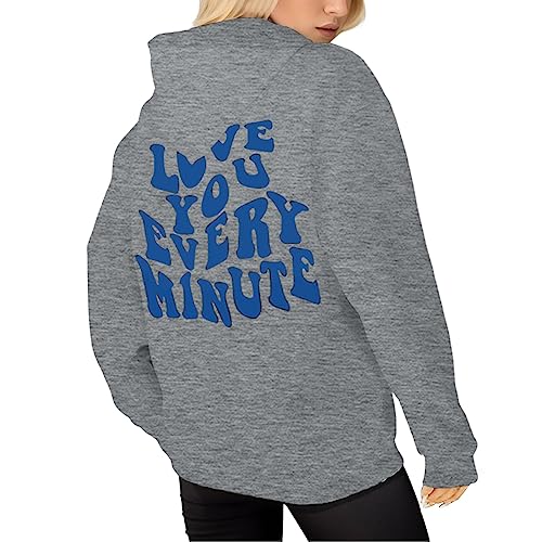 Damen Frauen Teenager Mädchen Oversize Kapuzenpullover Cool Langarm Pulli Pullover Sweatshirt Sport Hoodies Top Promise Langarmshirt Boyfriend Streetwear Herbst Winter Freizeit Bluse von Vohiko