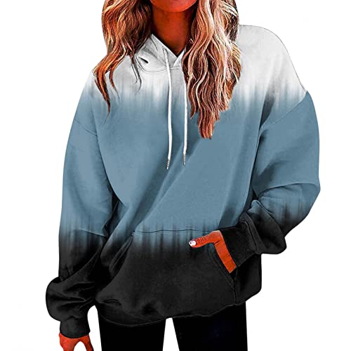 Damen Frauen Teenager Mädchen Oversize Kapuzenpullover Cool Langarm Pulli Pullover Sweatshirt Sport Hoodies Top Promise Langarmshirt Boyfriend Streetwear Herbst Winter Freizeit Kapuze von Vohiko