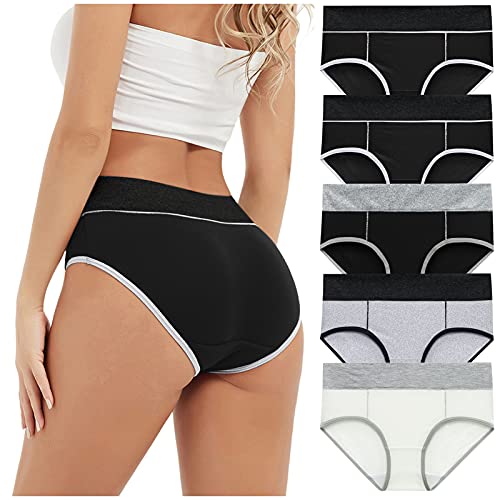 Vohiko 5er Pack Unterhosen Damen Unterwäsche Baumwolle Slips Hösschen Panties Atmungsaktive Dessous Taillenslip Seamless Sportunterhosen Mehrpack Nahtlos Baumwollunterhosen Dessous Frauen von Vohiko