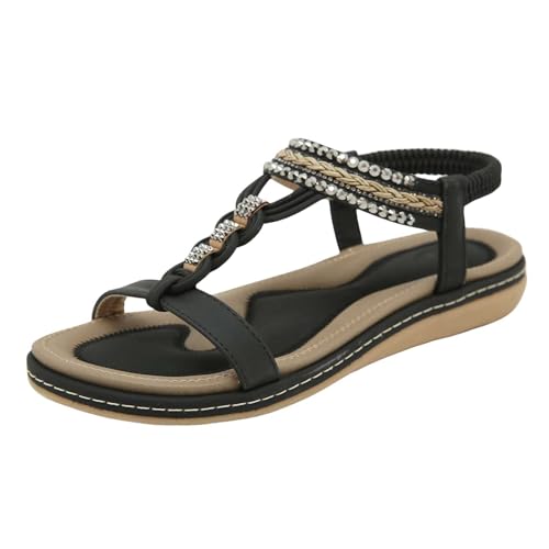 vohiko Damen Orthopädische Sandalen Frauen Bequeme Sandaletten mit Weiches Fußbett und Elastischer Bund Sommer Leichte Rutschfest Sandals Elegant Strand Schuhe mit Strass, Gr.36-42 vohiko Damen Orthopädische Sandalen Frauen Bequeme Sandaletten mit Weiches Fußbett und Elastischer Bund Sommer Leichte Rutschfest Sandals Elegant Strand Schuhe mit Strass, Gr.36-42 von vohiko