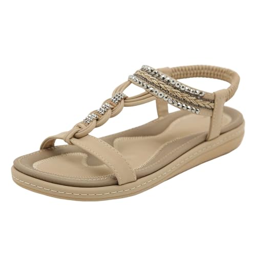vohiko Damen Orthopädische Sandalen Frauen Bequeme Sandaletten mit Weiches Fußbett und Elastischer Bund Sommer Leichte Rutschfest Sandals Elegant Strand Schuhe mit Strass, Gr.36-42 vohiko Damen Orthopädische Sandalen Frauen Bequeme Sandaletten mit Weiches Fußbett und Elastischer Bund Sommer Leichte Rutschfest Sandals Elegant Strand Schuhe mit Strass, Gr.36-42 von vohiko