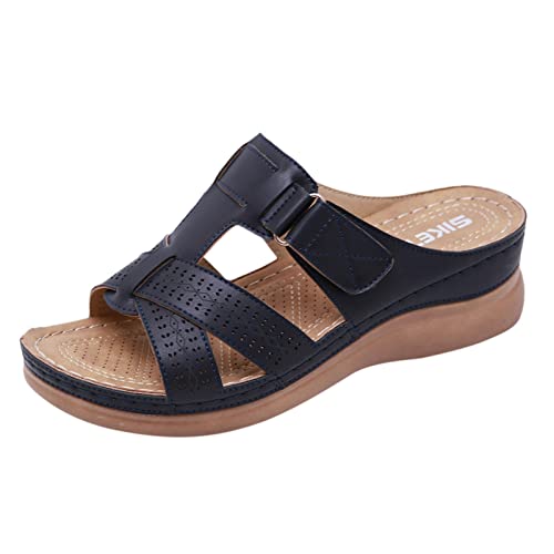 vohiko Damen Schuhe Sommer Sandalen Breite Füße Orthopädische Bequeme Keilabsatz Sandaletten Leichte Barfuss Sandalette Plateau Slide mit Weiche Fussbett Verstellbare Schnalle Sommerschuhe vohiko Damen Schuhe Sommer Sandalen Breite Füße Orthopädische Bequeme Keilabsatz Sandaletten Leichte Barfuss Sandalette Plateau Slide mit Weiche Fussbett Verstellbare Schnalle Sommerschuhe von vohiko
