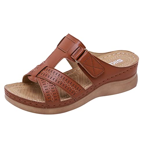 vohiko Damen Schuhe Sommer Sandalen Breite Füße Orthopädische Bequeme Keilabsatz Sandaletten Leichte Barfuss Sandalette Plateau Slide mit Weiche Fussbett Verstellbare Schnalle Sommerschuhe vohiko Damen Schuhe Sommer Sandalen Breite Füße Orthopädische Bequeme Keilabsatz Sandaletten Leichte Barfuss Sandalette Plateau Slide mit Weiche Fussbett Verstellbare Schnalle Sommerschuhe von vohiko