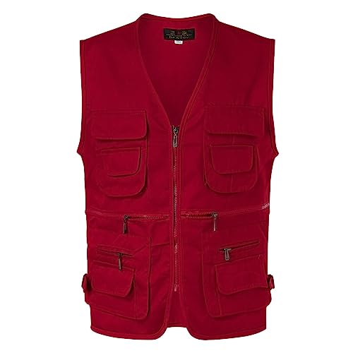 vohiko Herren Outdoor-Arbeitsweste Multi-Pocket-Angelweste Lichtfeldweste Tarnweste Sommer-Multifunktionsweste atmungsaktive Angelweste Jagdweste Safari Fotografie von vohiko