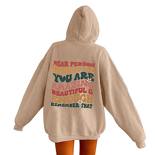 Vohiko Kapuzenpullover Damen Hoodie Oversize Sweatshirt mit Backprint Tops Pulli Sportshirt Langarmshirt Streetwear Oberteile Teenager Mädchen von Vohiko