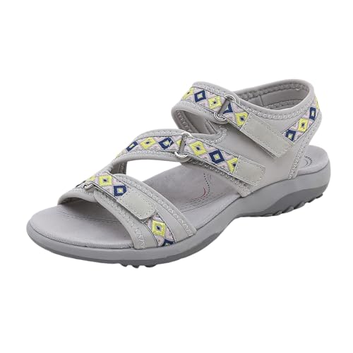 vohiko Sandalen für Damen Elegant Schlappen Pumps Sommerschuhe mit Flach und Klettverschluss Bequeme Casual Print Orthopädische Sandale Freizeit Open Toe Rutschfeste Strandsandalen vohiko Sandalen für Damen Elegant Schlappen Pumps Sommerschuhe mit Flach und Klettverschluss Bequeme Casual Print Orthopädische Sandale Freizeit Open Toe Rutschfeste Strandsandalen von vohiko