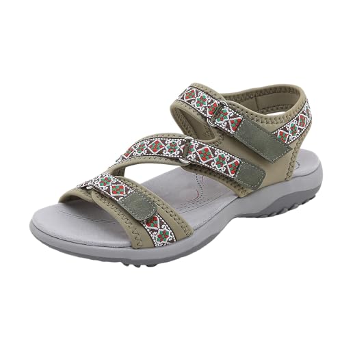 vohiko Sandalen für Damen Elegant Schlappen Pumps Sommerschuhe mit Flach und Klettverschluss Bequeme Casual Print Orthopädische Sandale Freizeit Open Toe Rutschfeste Strandsandalen vohiko Sandalen für Damen Elegant Schlappen Pumps Sommerschuhe mit Flach und Klettverschluss Bequeme Casual Print Orthopädische Sandale Freizeit Open Toe Rutschfeste Strandsandalen von vohiko