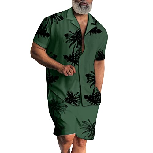 Vohiko Schlafanzug Herren Kurz Pyjama Set mit Kurzarm und Schlafshorts Sommerpyjamas Pyjamahose Nachtwäsche Oberteile Hausanzug Schlafanzüge Männer Sleepwear Nachthemd von Vohiko