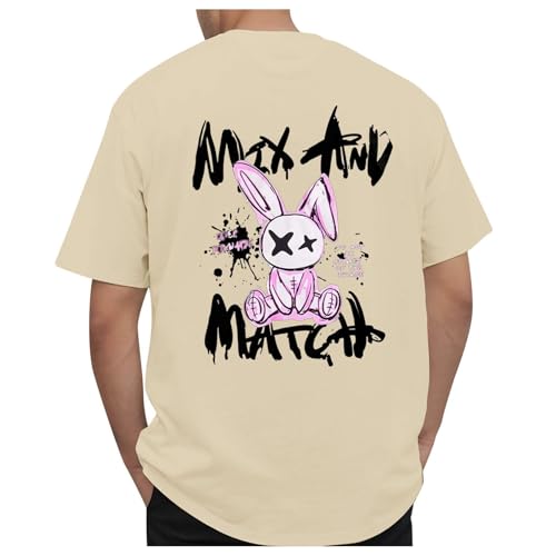 vohiko Tshirt Vorder und Rückseite Bedrucken, Rundhals T-Shirts für Herren Oversize Backprint T Shirt mit Sprüchen Kurzarm Coole Shirt Kaninchen Grafik Oberteil Männer Y2K Tops – Mix ANV Match vohiko Tshirt Vorder und Rückseite Bedrucken, Rundhals T-Shirts für Herren Oversize Backprint T Shirt mit Sprüchen Kurzarm Coole Shirt Kaninchen Grafik Oberteil Männer Y2K Tops – Mix ANV Match von vohiko
