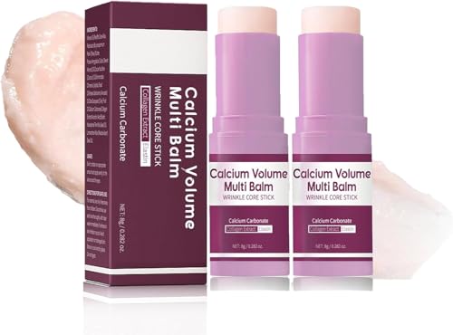 2 Stück Cemenrete Calcium Multi Balm,Anti-Aging and Firming Korean Skincare Stick,Multi Collagen Blam,Koreanischer Anti-Aging-Kollagen-Feuchtigkeitsstift,Koreanische Hautpflege für Männer und Frauen von vokkrv