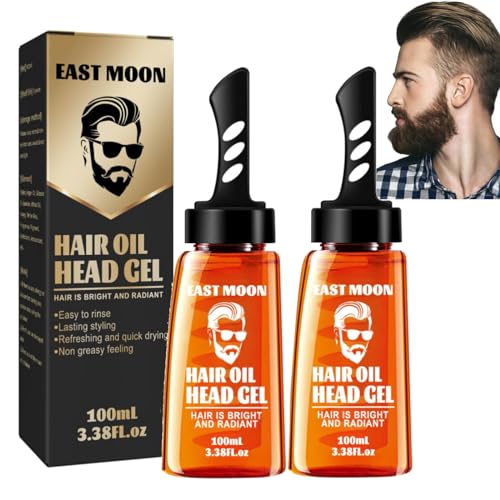 2 Stück Haarstyling-Gel für Männer, 2-in-1-Haarwachsgel mit Kamm Langanhaltendes, Haargel Herren Haarwachs Männer, Haarstyling-Gel zum Modellieren der Haare und natürliches Stylen der Haare von vokkrv