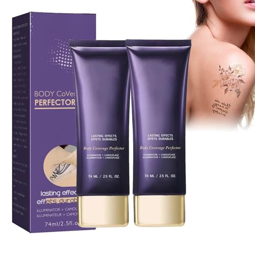 2PC Tattoo Cover Up Make Up,Tattoo Abdecken Creme,Narben Body Makeup Foundation,Abdeck Make Up Kosmetikprodukt Für Den Körper,Foundation Wasserfest Für Arm Bein Narben,langanhaltend, Wasserfest von vokkrv