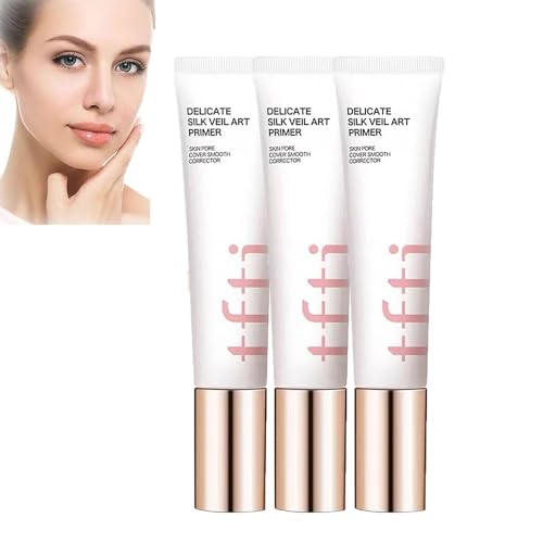 3PC Tfits Delicate Silk Veil Art Primer, Skin Pore Cover Smooth Corrector, True Skin Concealer, Makeup-Grundierung für das Gesicht, Oil Control Invisible Pore Primer Concealer Tone Up Cream von vokkrv