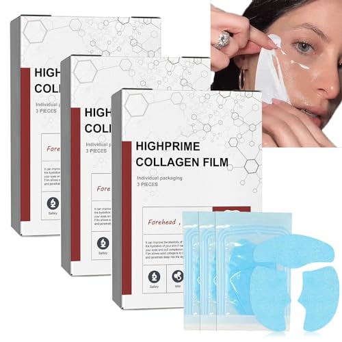 3Pack Fivfivgo Koreanische Dermalayr-Technologie Löslicher Kollagenfilm,Schmelzender Kollagenfilm,Highprime Collagen Film For Face, Lösliche Kollagen-Ergänzungsfolie,Collagen Papier für Gesicht von vokkrv