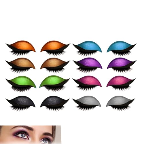 8 Paar Lazy Eye Shadow Eyelash Patch,Wimpernpflaster,Colorful Eyeshadow and Lash Sticker,2-in-1 Reusable Eye Makeup Stickers with False Lashes&Shadow,Make-up-Schablonen-Aufkleber für alle Augenformen 8 Paar Lazy Eye Shadow Eyelash Patch,Wimpernpflaster,Colorful Eyeshadow and Lash Sticker,2-in-1 Reusable Eye Makeup Stickers with False Lashes&Shadow,Make-up-Schablonen-Aufkleber für alle Augenformen von vokkrv