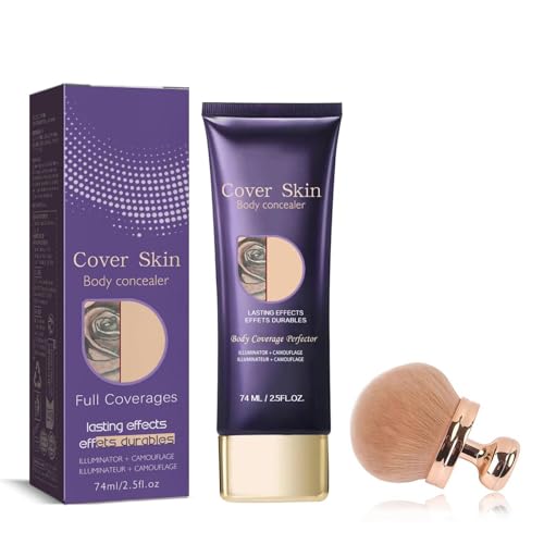 All-Over Teint Perfektionierer mit Extra großer Körper Make-up-Pinsel, Körper Vollbedeckung Perfektionierer,Körper Make up Wasserfest,Body Coverage Perfector,Concealer & Tattoo Cover up Foundation von vokkrv