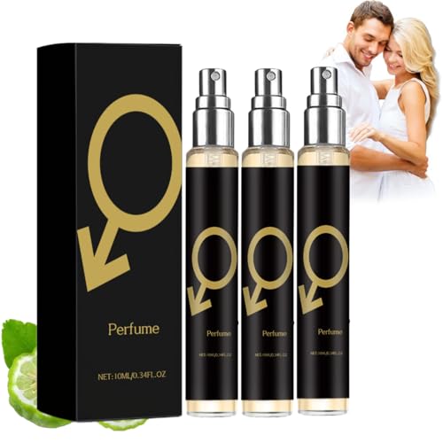 Alpha Pheromonparfüm, Ecdf Alpha Parfüm Herren Roll-on, Pheromone Parfum Herren, Parfum mit Pheromone Duft für Männer, Frisch und Fruchtig, Natürliche Frische Düfte, Lang Anhaltende (3PC) von vokkrv