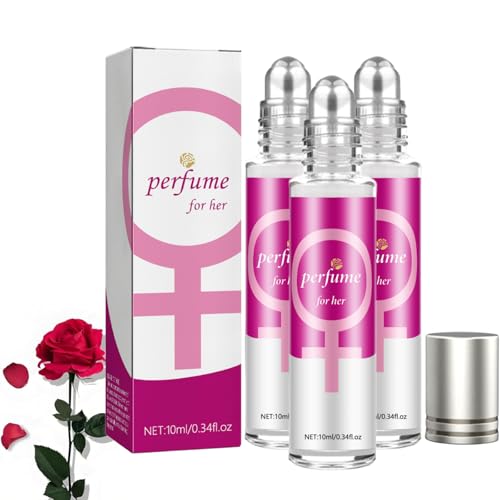 Alpha Pheromonparfüm Frauen, Ecdf Pheromon Parfüm Original, Pheromone Parfum Woman, Ecdf Alpha Pheromonparfüm, Pheroma Original Aroma Parfüm Öl, Roll-on Parfum Frauen (3 Stück) von vokkrv