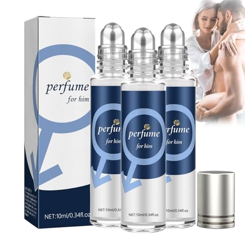 Alpha Pheromonparfüm Herren, Ecdf Alpha Parfüm Herren, Roll-on Pheromone Parfum Herrens, Parfum mit Pheromone Duft, Erfrischend, Lang Anhaltender Duft, Leicht zu Transportieren (3PC) von vokkrv