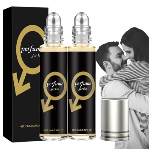 Alpha Pheromonparfüm Herren Roll-on, Ecdf Alpha Parfüm Herren, Eau de Parfum für herren, Natürliche Frische Düfte, Lang Anhaltender Duft, Leicht zu Transportieren (2PC) von vokkrv