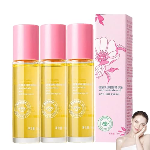 Anti-Falten-Augenserumöl, Anti-Falten Power Extra Straffende Augenpflege, Augencreme gegen Falten & Augenringe, Schwellungen & Tränensäcke, Anti-Aging-Augenpflege für Männer und Frauen (10ml, 3PC) von vokkrv