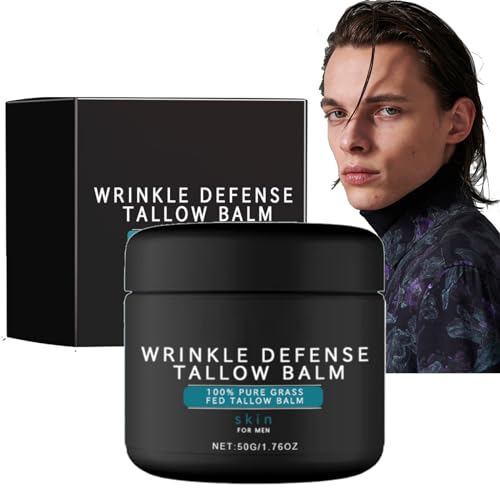 Beef Tallow Skincare for Men - Forge Wrinkle Defense Tallow Balm, Beef Tallow Balm, 100% Natural Tallow Face Moisturizer, Reduce Fine Lines, Anti Wrinkles & Anti Aging (1PC) von vokkrv