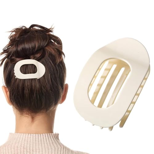 Benglatt Haarspange, Einfache Elegante Entenschnabel Haarspange, Flache Haarklammern für Damen, Gebogenes Design, Flach Sicherer Halt Innenzähne Haar Krallen für Dickes/Dünnes Haar (A) von vokkrv