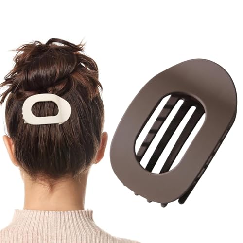 Benglatt Haarspange, Einfache Elegante Entenschnabel Haarspange, Flache Haarklammern für Damen, Gebogenes Design, Flach Sicherer Halt Innenzähne Haar Krallen für Dickes/Dünnes Haar (D) von vokkrv