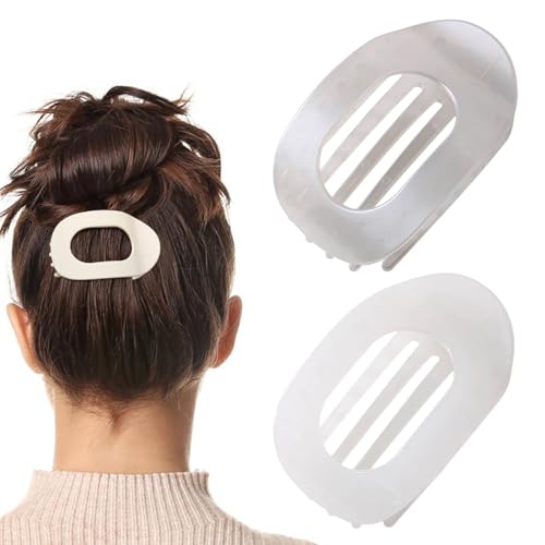 Benglatt Haarspange, Entenschnabel Haarspangen Damen, Matte Große Rutschfest Flat Claw Clip, Flach Sicherer Halt Innenzähne Haar, Starker Halt Seitliche Haarklammern, für Frauen & Mädchen (2PC-C) von vokkrv