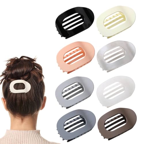 Benglatt Haarspange, Entenschnabel Haarspangen Damen, Matte Große Rutschfest Flat Claw Clip, Flach Sicherer Halt Innenzähne Haar, Starker Halt Seitliche Haarklammern, für Frauen & Mädchen (8PC-A) von vokkrv