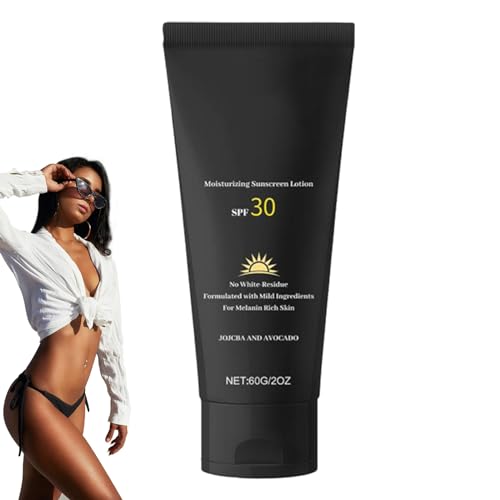 Black Girl Face Sunscreen SPF 30, Sonnenschutz mit Natürlichen Inhaltsstoffen, Feuchtigkeitsspenstiges Sonnenschutzmittel für Schwarze Frauen, Keine weißen Rückstände (1Stk) von vokkrv