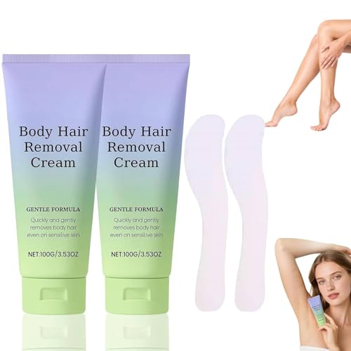 Body Haarentfernung Schaum, 100g Enthaarungscreme Intimbereich, Sanfte Haarentfernungscreme, Effektive Haarentfernungs für Frauen & Männer für Arme, Achseln, Beine Haarentfernung (2) von vokkrv