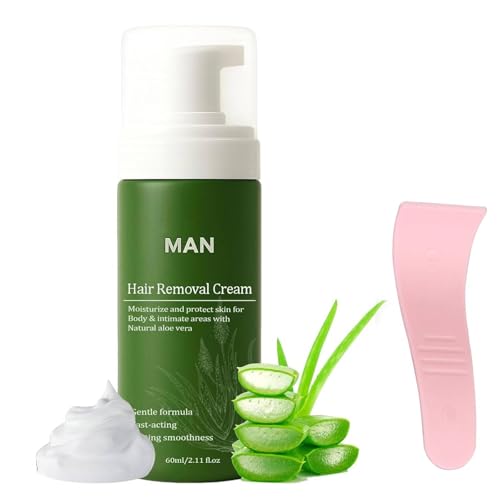 Botane Enthaarungscreme Intimbereich Männer, Botane Haarentfernungscreme Intimbereich mit Aloe Vera, Men Hair Removal Cream, Schnell Wirkende, Feuchtigkeitsspendende und Nicht Klebende Formel (1) von vokkrv