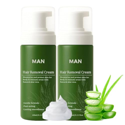 Botane Men Hair Removal Cream, Botane Enthaarungscreme Intimbereich Männer, Haarentfernungscreme Intimbereich mit Aloe Vera, Sanfte und Gründlich Haarentfernung für den Intimbereich (2) von vokkrv