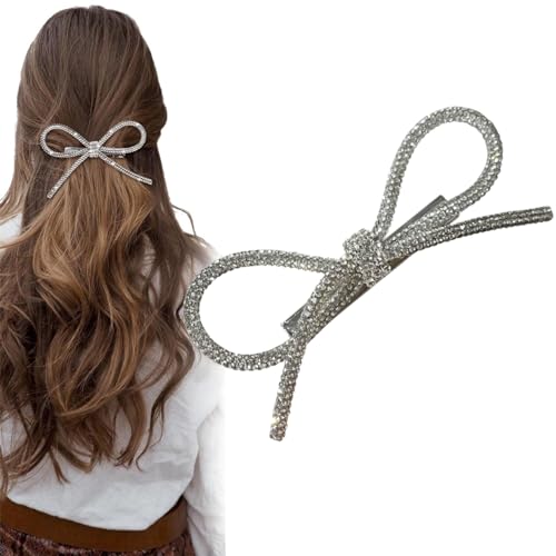 Bow Rhinestone Hair Clips Rhinestone Crystal Bowknot Clips for Women Girls Party Halloween Vanlentine Mothers' Day (1 Pack) von vokkrv