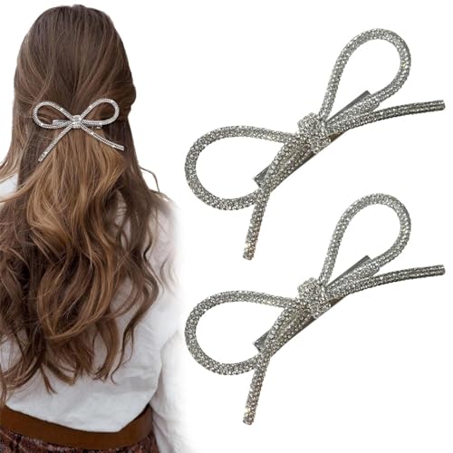 Bow Rhinestone Hair Clips Rhinestone Crystal Bowknot Clips for Women Girls Party Halloween Vanlentine Mothers' Day (2 Pack) von vokkrv