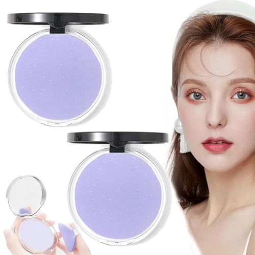 Chillab Lavender Matte Powder,Chillab Lavender Matte Powder Oil Control with Mini Powder Puff,Lavendel-Mattpuder für Seidig Verwischende Ölkontrolle,Dauerhaftes Makeup Sorgt für Eine Weiche Haut (2PC) von vokkrv