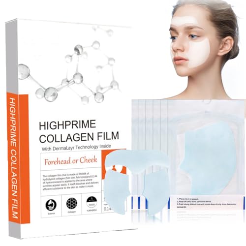 Collagen Maske Gesicht, Highprime Kollagen Film, Löslicher Kollagen Film Gesicht, Koreanische Skincare High Prime Collagen Film, Collagen Papier für Gesicht Reduziert Falten für Alle Haut (1Box/9pc) von vokkrv