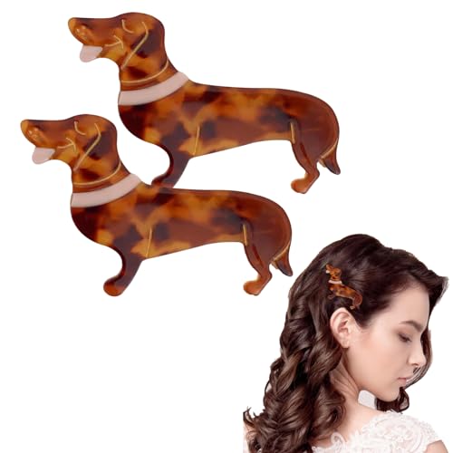 Dachshund Dog Hair Clips,Hair Clips Women and Hair Clips Girls,Claws Clips for Girls Dog Lovers Gifts, Dackel-Haarspange Haarklammer Hund, Hundeliebhaber Geschenke, Rutschfeste Haarspange (2PC) von vokkrv