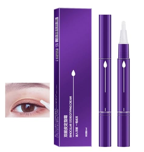 Doppel Augenlid Stift, Kleber,Unsichtbare Styling Creme, Langanhaltend,Flüssiges Augenlid Tape,Augenlid Stripes Unsichtbar,Schlupflider Stripes Unsichtbar,Aufkleber Creme,Doppel Augenlid Serum (1PC) von vokkrv
