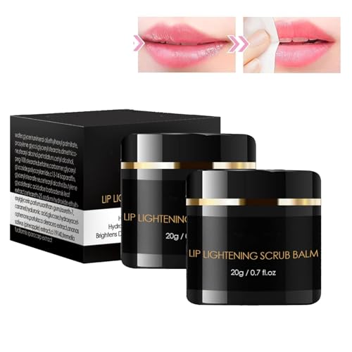 Dry Lip Scrub, Lips Pink Fresh Fast Lightening Bleaching Cream, Lippenpeeling für Dunkle Lippen, feuchtigkeitsspendende und Reparierende Funktion, Dunkle Lippen für Männer und Frauen Aufhellen (2PC) von vokkrv