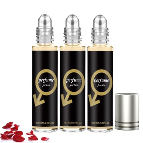 Ecdf Alpha Parfüm Herren Roll-on, Alpha Pheromonparfüm Herren, Pheromon Parfüm Männer, Eau de Parfum für herren, Natürliche Frische Düfte, Lang Anhaltender Duft, Leicht zu Transportieren (3PC) von vokkrv