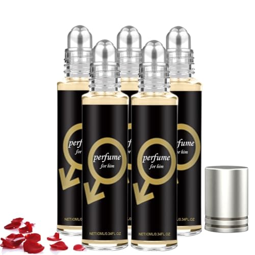 Ecdf Alpha Parfüm Herren Roll-on, Alpha Pheromonparfüm Herren, Pheromon Parfüm Männer, Eau de Parfum für herren, Natürliche Frische Düfte, Lang Anhaltender Duft, Leicht zu Transportieren (5PC) von vokkrv