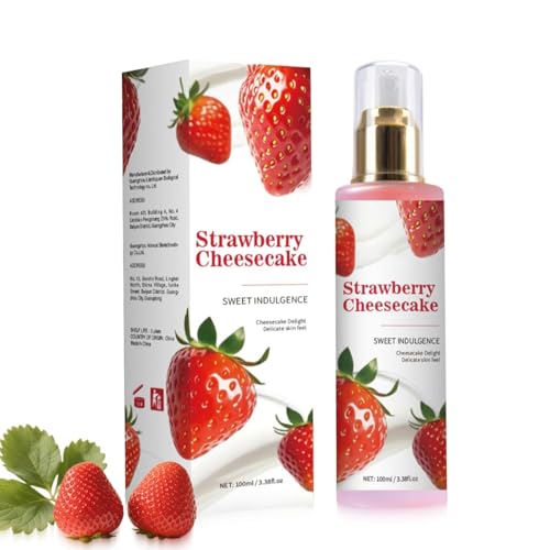 Erdbeere Bodyspray Damen, Strawberry Milk Body Lotion, Strawberry Cheesecake Körperspray Damen, Lang Anhaltender Duft, Tief Feuchtigkeitsspendend, körperspray für alle Haut (1) von vokkrv