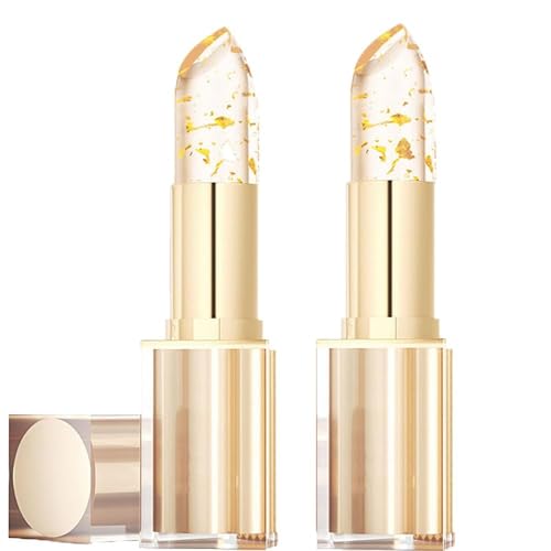 Fenvio Truetone - PH Adjusting Lipstick, Fenvio Lippenstift 24 Stunden Halt Gold Transparente Lip Balm Lippenpflege mit farbe Wasserdichtes Langanhaltender Lipstick Farbwechselnder Lippenstifte (2PC) von vokkrv