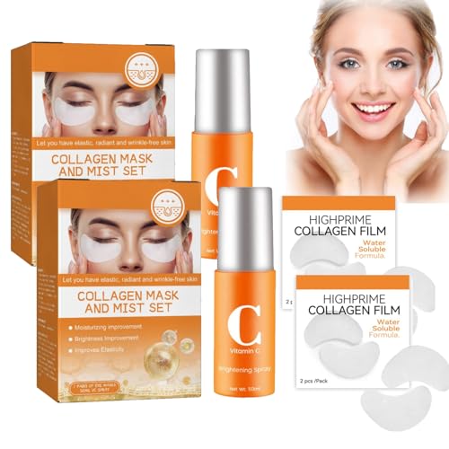 Fivfivgo Koreanische Dermalayr-Technologie Löslicher Kollagenfilm Kit, Schmelzender Kollagenfilm, Highprime Collagen Film Mask, Lösliche Kollagen-Ergänzungsfolie,Collagen Papier für Gesicht (2Pack) von vokkrv