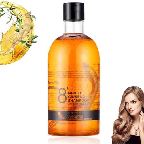 Ginseng Shampoo, 400ml Pflegendes Shampoo mit Ginseng-Wurzelextrakt gegen Haarausfall für Damen & Herren, Intense Repair Tiefenreinigungsshampoo, Reparierende Haarpflege für Kaputtes Haar von vokkrv